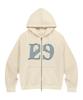 Illigo 129 Logo Patch Zip-Up Hoodie Cream