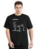 Play the Piano La Linea The Line Osvaldo Cavandoli Print T-Shirt Oversized Tshirt Cotton T Shir
