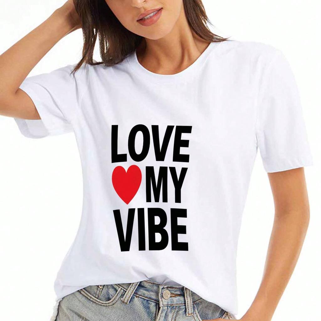 Love Life Unisex Baumwoll-T-Shirt, Premium-Baumwolle, Hochwertiger Druck, Langlebig, Lässige Mode, Stilvolles Love And Life Grafik-T-Shirt, Einzigartiges Design, Alltag