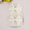 2Pcs Flower Lace Bow Hair Clips For Girls Sweet Pearls Hairpins Floral Embroidery Barrette Children Kids Headwear Accessories