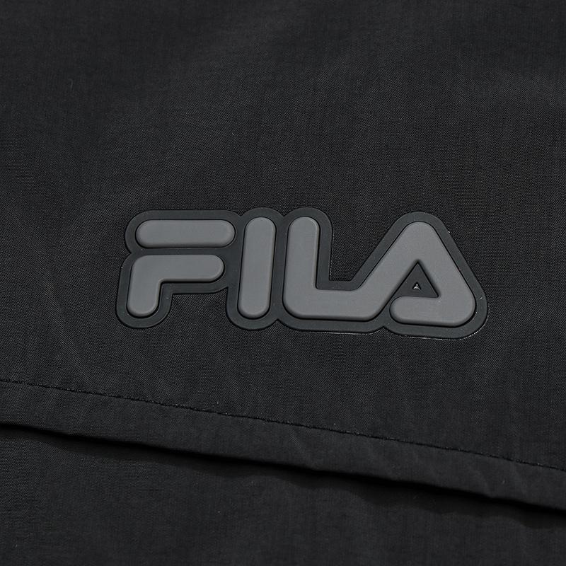 FILA Original Fashion Retro Classic Simple Casual Versatile Comfortable Loose Woven Hooded Cotton Jacket Men jackets Dark-Flow-Black F11M619903FBK