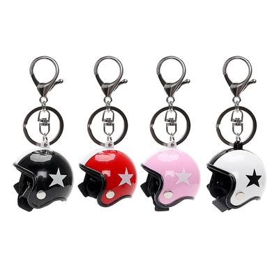 1PC Rings Cute Helmets Fashion Keychain Accessories Motorcycle Unisex Hat Solid Safety Star Creative Gift Chain Metal
