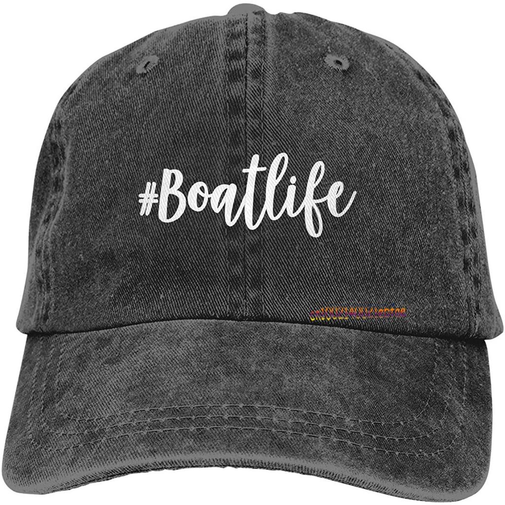 Seeleben Bedruckter Denim-Hut Distressed Baumwolle Verstellbar Strandleben Unisex Baseballkappe Fischleben Unisex Kappe Bootsleben Papa-Hut