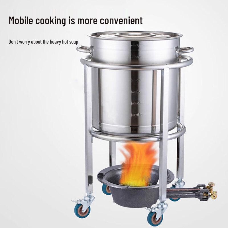 HPMILY 55cm Commercial Mobile Stainless Steel Bucket Stand