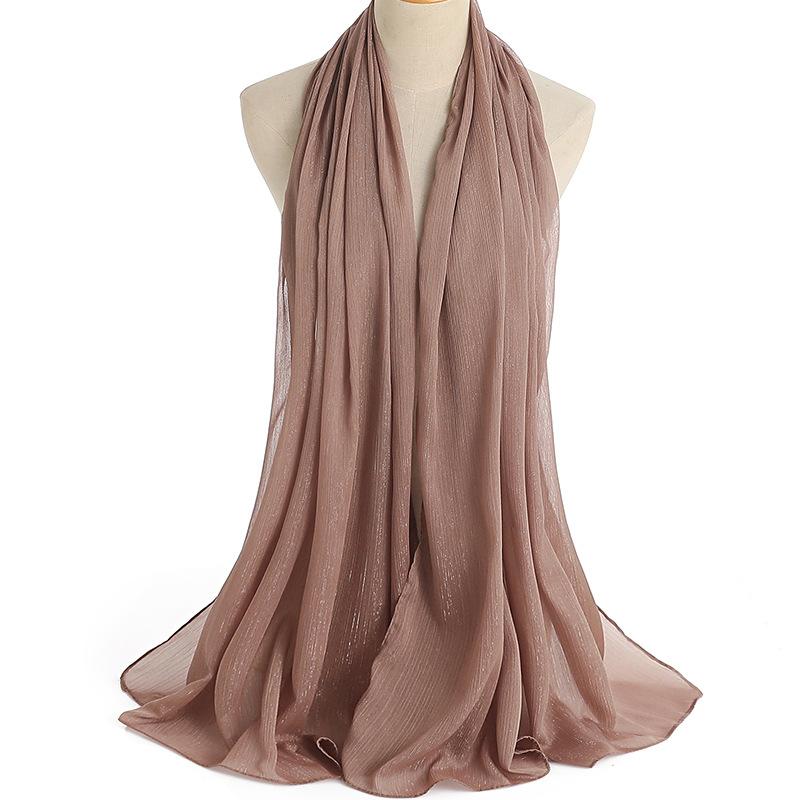 170X70Cm Silk Scarf Shawl Solid Southeast Asian Headscarf Large Travel Shawl Versatile Textured Chiffon Scarf Wrap Poncho Hijabs