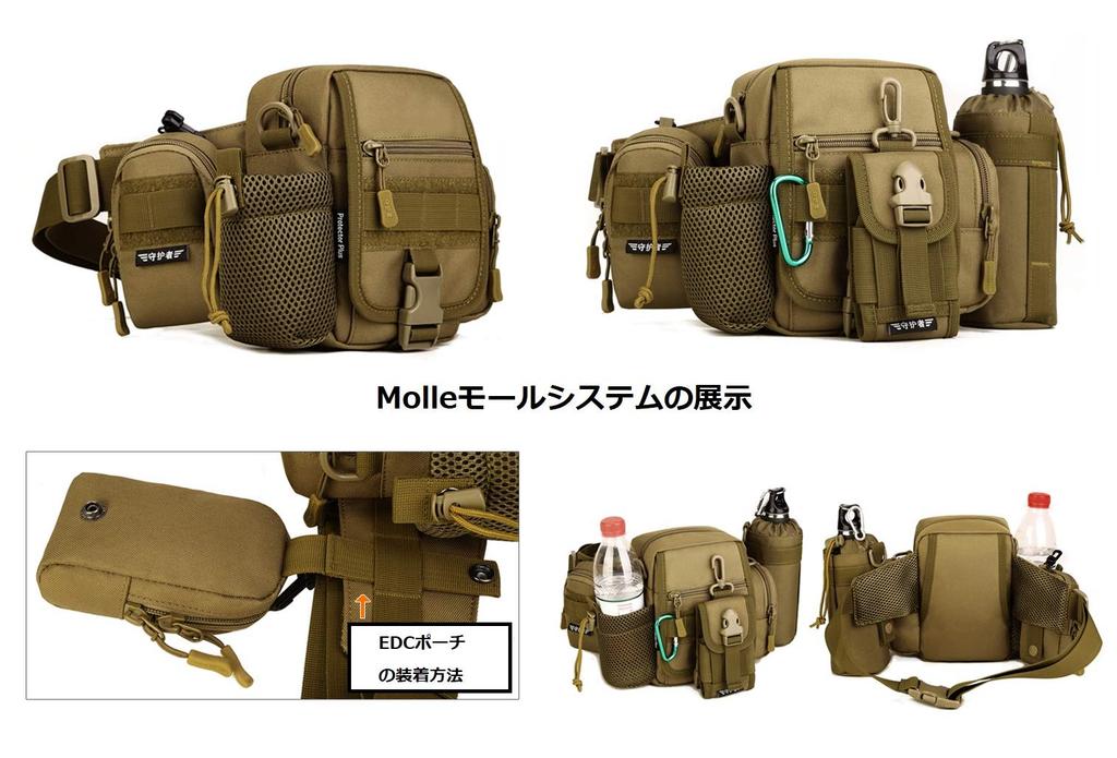 PHOENIX IKKI Vertical Waist Bag with Water Bottle Perfect for Outdoor and Multifunctional Waist Crossbody Waist Brown 2-Way Pouch, Water-Repellent,