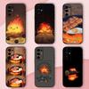 Anime Cute C-Calcifer Phone Case For Samsung S24,S21,S22,S23,S30,Ultra,S20,Plus,Fe,Lite,Note,10,9,5G Black Soft Shell