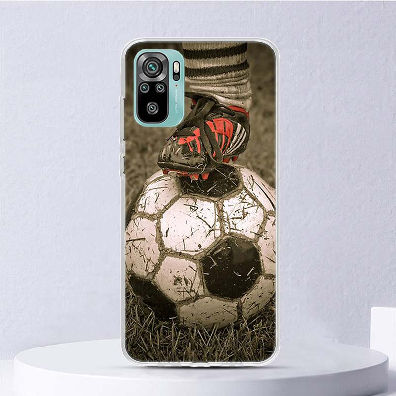 Football Soccer Ball Design Soft Case For Xiaomi Redmi 10 10A 10C 12 12C 9 9A 9C 9T Phone Cover 8 8A 7 7A 6 6A S2 K20 K40 Pro
