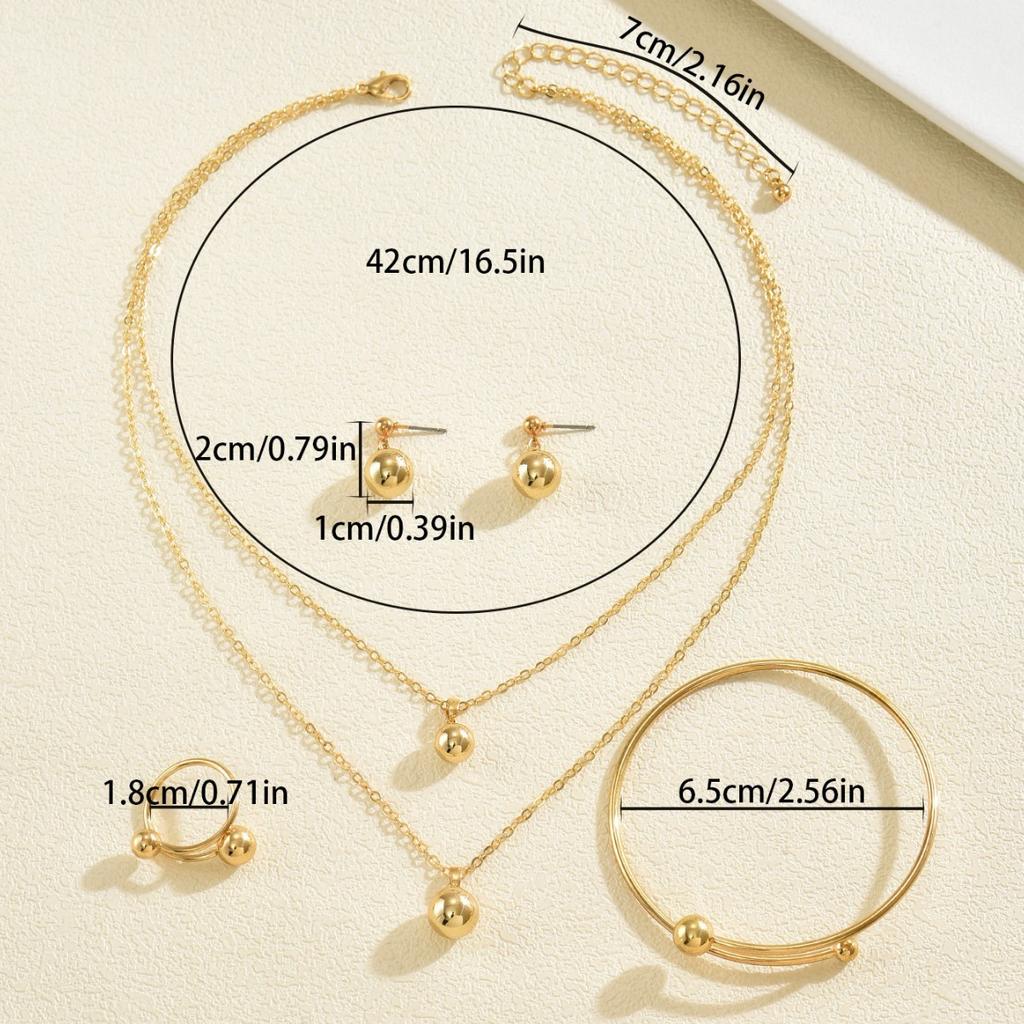 New European and American Style Jewelry Niche Light Luxury Metal Pendant Design Necklace Versatile High-end Earring Set