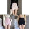 Gonna Corta Irregolare a Vita Alta da Donna con Tessuto Elasticizzato in Misto Cotone per Uso Casual Primaverile