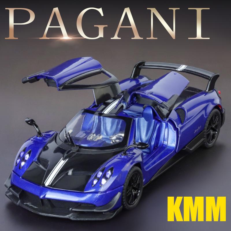 KMM 1/24 Spray Huayra Supercar Alloy Miniature Miniature Model Sound Light Pull Back Kid Birthday Gift Exquisite Box Collect val