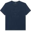 Emporio Armani Letter Embroidered Round Neck Pullover Short Sleeve T-Shirt Men Tops Navy-Blue 211818-4R485-06935