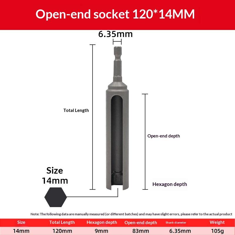 8-19Mm Extended Opening Sleeve Electric Screwdriver Socket Head Hexagon Shank Slotted Drill Bit Socket Wrench Tools