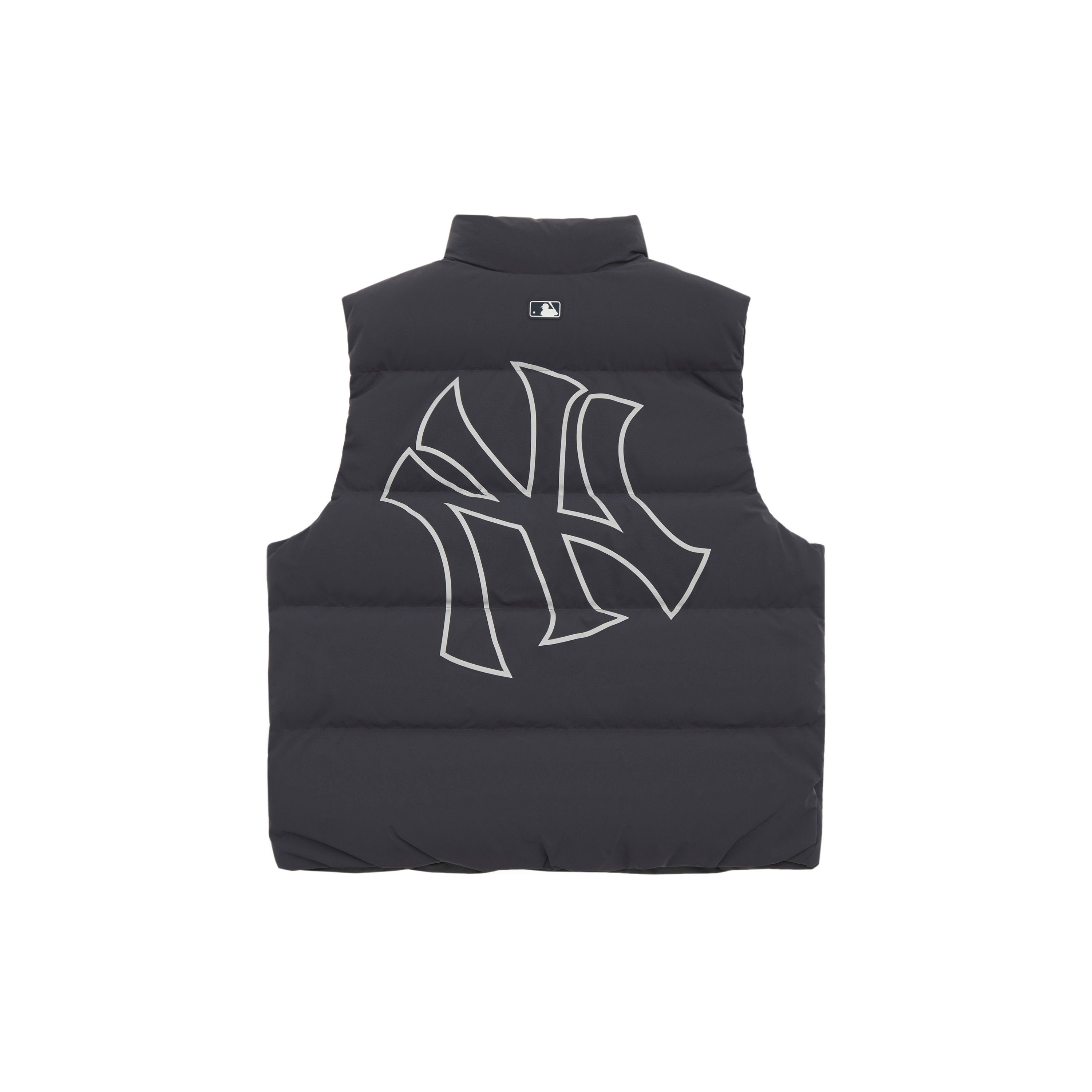 MLB New York Yankees Basic Serie Lockere Passform Einfarbige Bequeme Trendige Freizeit Weste mit großem Logo Enten Daunenweste Unisex Westen 3ADVB0146-50CGS XS black