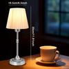 Cordless LED Metal Table Lamp, Portable Fabric Shade Desk Lamp, 3-Level Brightness, Touch Sensor Control, Rechargeable Bedside/Nursery/Dining Room