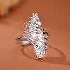 Vintage Ethnischer Pfauenfeder Hohlring für Damen Übertriebener Persönlichkeits-Offener Zeigefingerring Vielseitiger Schmuck