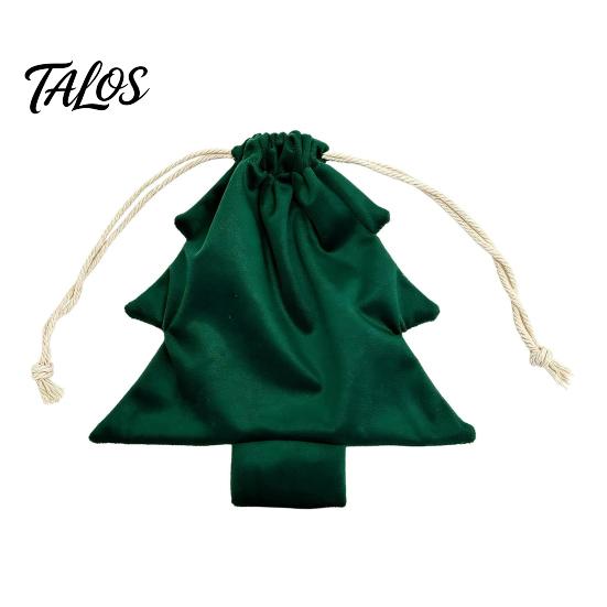 Christmas Gift Bags Tree Drawstring Presents Bag, Reusable Plush Wrapping Pouch, Party Supplies Shaped Holiday Favors Bag for Candy, Goody,