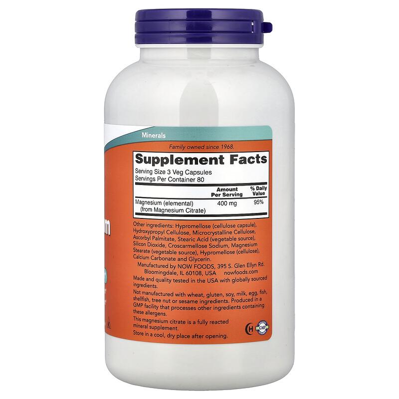 Magnesium Citrate, 240 Veg Capsules (133 Mg Per Capsule)