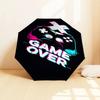 Game Over Video Game Controller Glitch Effect Automatic Opening Folding Umbrella with 8-Bone Iron Frame - Portable Design for Outdoor Use, F
