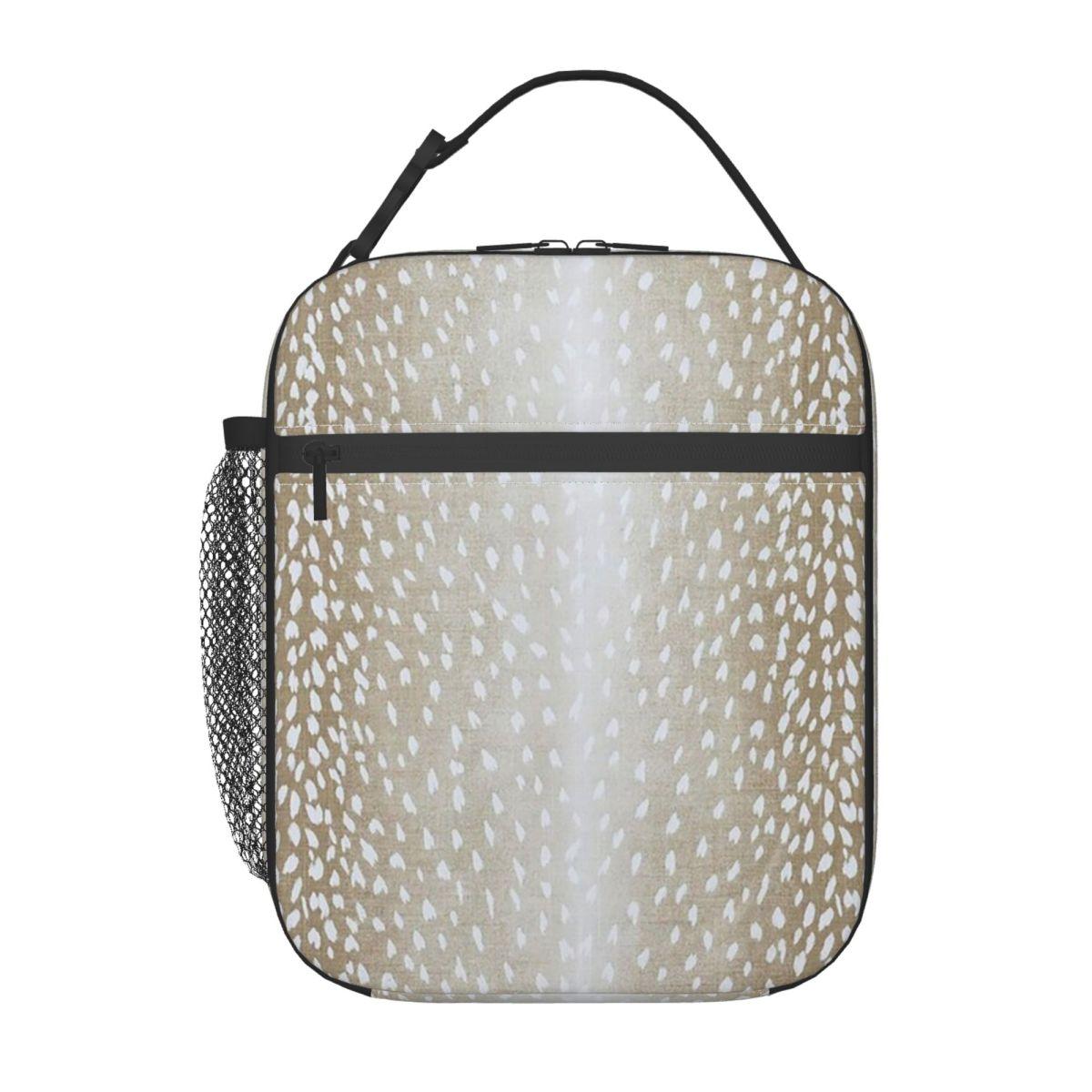 Sac à lunch isotherme imprimé antilope couleur beige faon pour enfants, glacière scolaire, boîte à repas thermique, sac fourre-tout, contenants de boîtes à lunch étanches One Size white