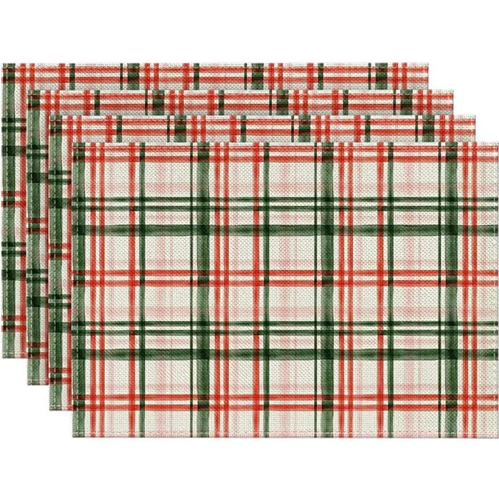 Christmas 4pcs Seasonal Winter Christmas Table Mats for Party Kitchen Dining Decoration