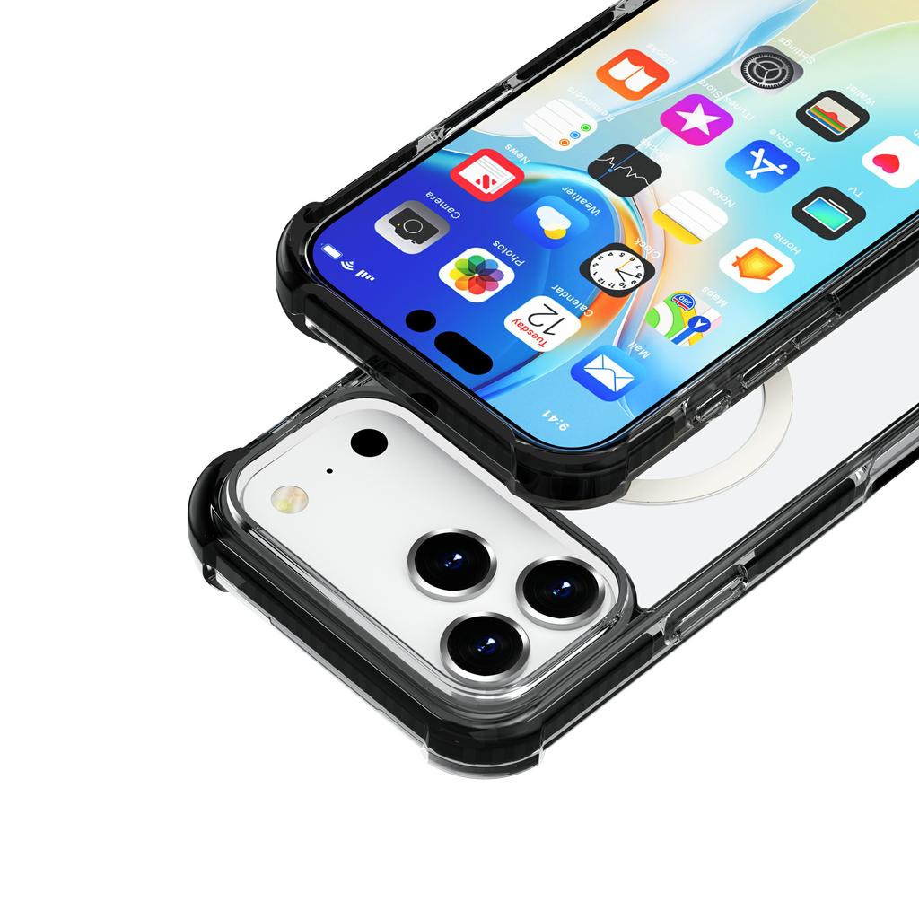 For iPhone 17 Pro Max Case Compatible with MagSafe Reinforced Corners TPU + Acrylic + TPE Phone Cover