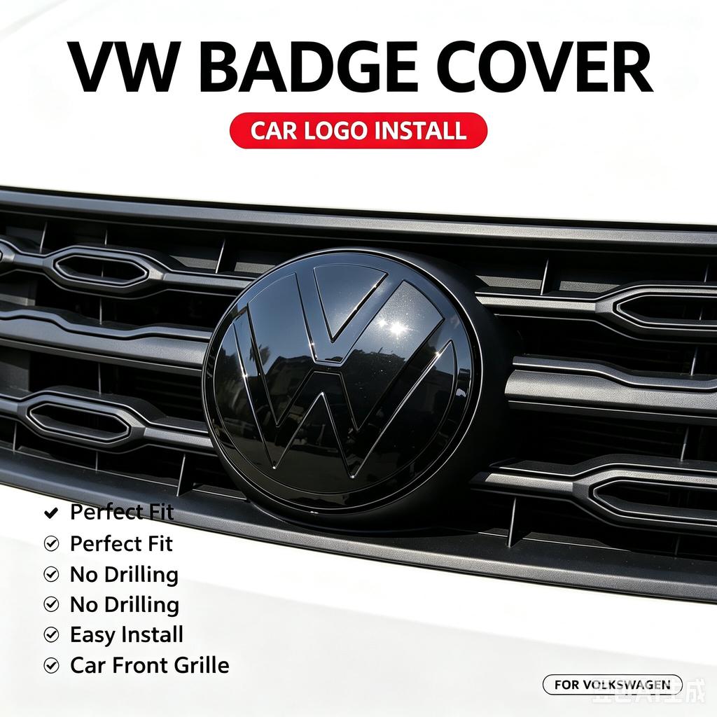 2pcs Black Label Front & Rear Emblem for VW Golf 6 7.5 8 Modified Flat Mirror Logo Cover Sticker Not Affecting ACC Y222