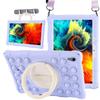 Silicone Protective Case With Rotating Handle Stand XiaoDu S12 Learning Tablet 10.1 Inch Cartoon Bubble Design