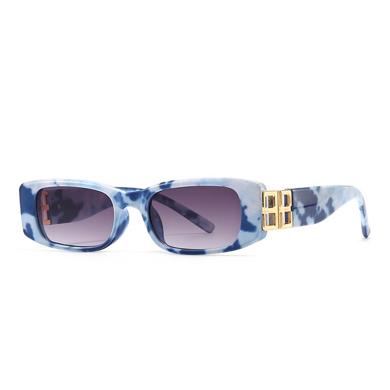 934 Fashion Narrow Square Frame Sunglasses Xiaohongshu Popular European and American Ins Style Retro