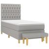 3137373 vidaXL Divan Bed with Mattress Light Grey 100x200cm Fabric