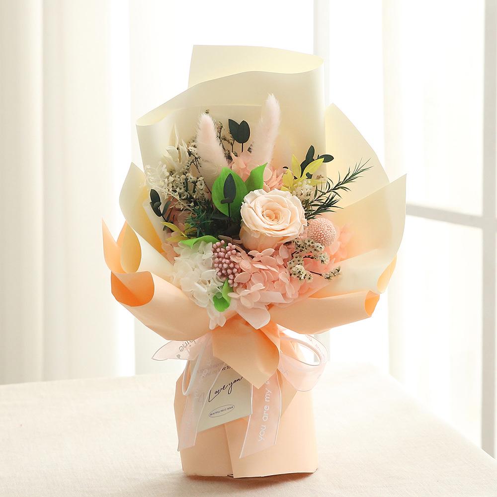 Eternal High-End Rose Bouquet with Real Fresh Flowers