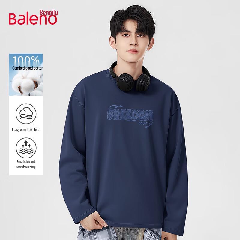 Baleno Men s Heavyweight Round Neck Long Sleeve T-Shirt 3XL