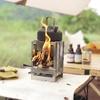Square Wood Burning Camping Stove Outdoor Survival BBQ Mini Grill BBQ Outdoor Camping BBQ Firewood Folding BBQ Picnic Stove