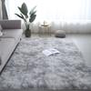 Soft Fluffy Plush Tie-Dye Carpet Gradient Long Fine Hairs Fabric Bedside Mat Rug For Girl's Bedroom Non-Slip Mat Home Decor