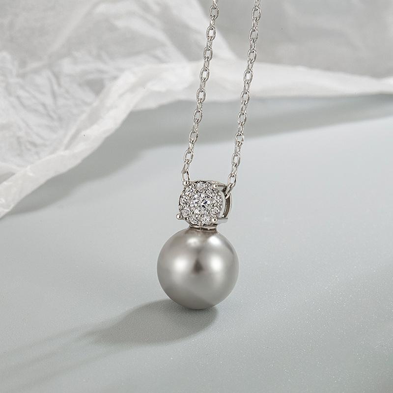 Perle Zirkon Anhänger Halskette Vintage Geometrie Imitation Perle Halskette Party Schmuck Zubehör