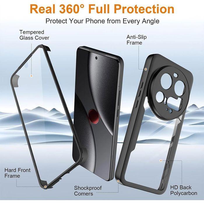 Hülle für Xiaomi 15 Ultra - Vollständiger Schutz Vorderseite Weiches TPU und Rückseite Hartes PC - Schwarz