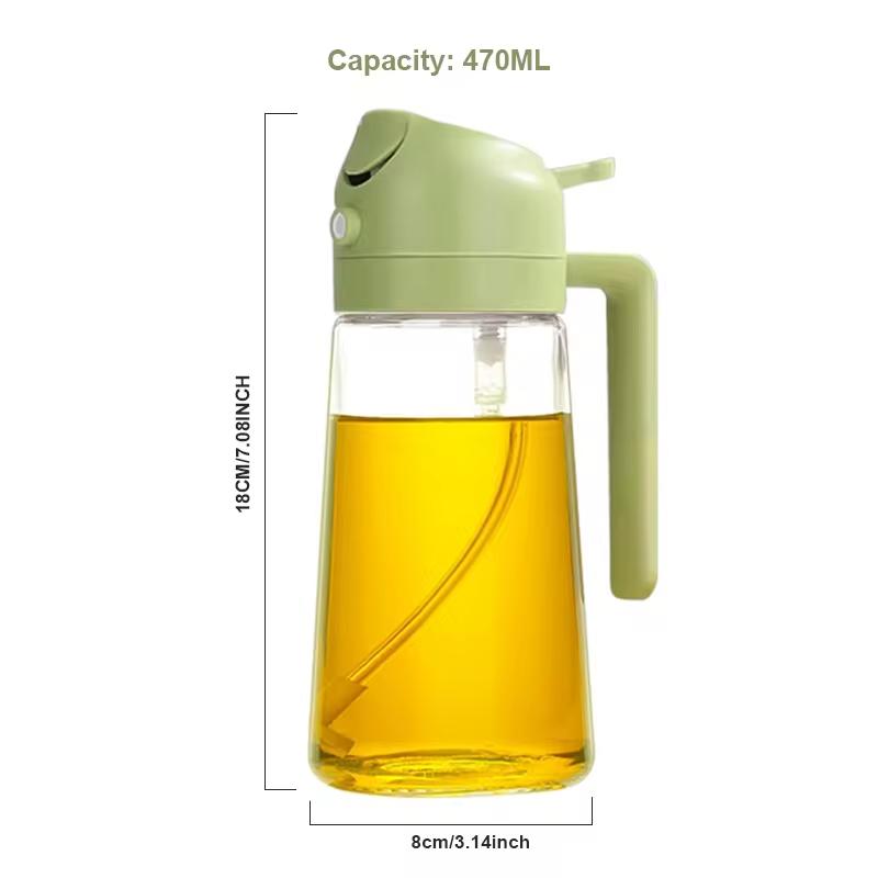 2v1 470ml olejový sprej s rozprašovačem Láhev Kuchyňské grilování Zásobník na olivový olej Kuchyňské pečení Pečicí nástroj na piknik