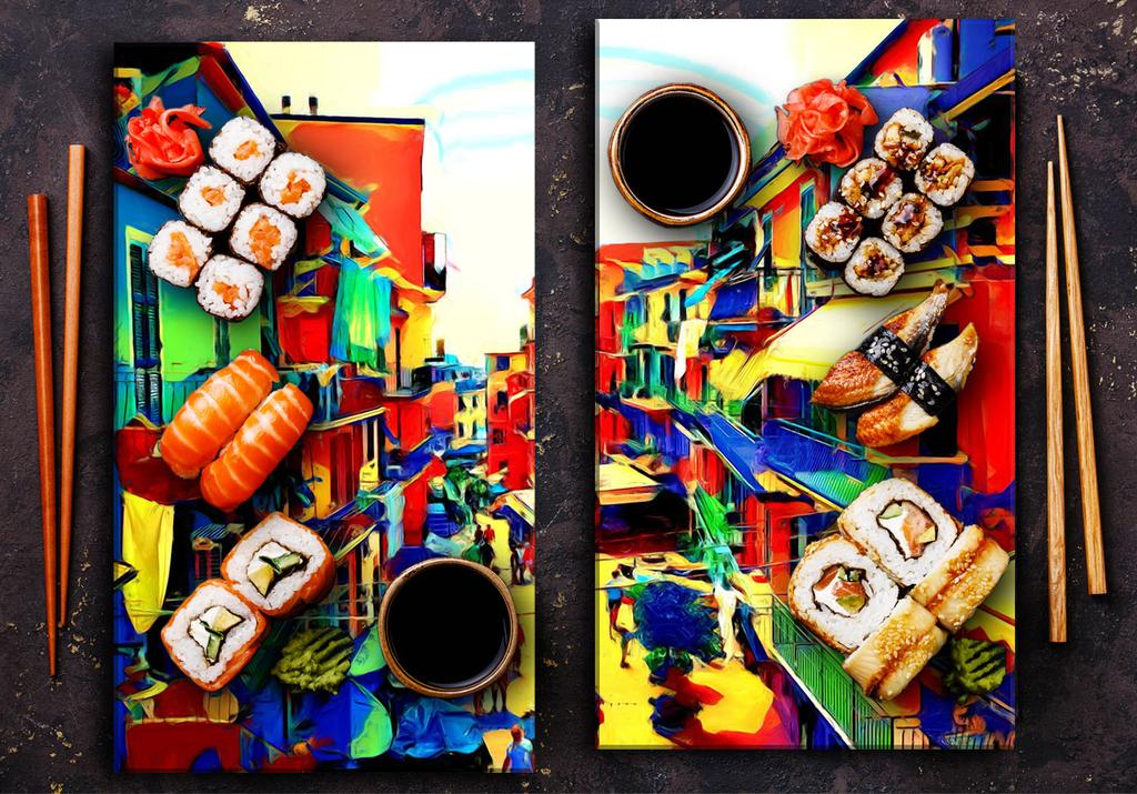 GLASS CUTTING BOARD 2x 30x52 PICTURE