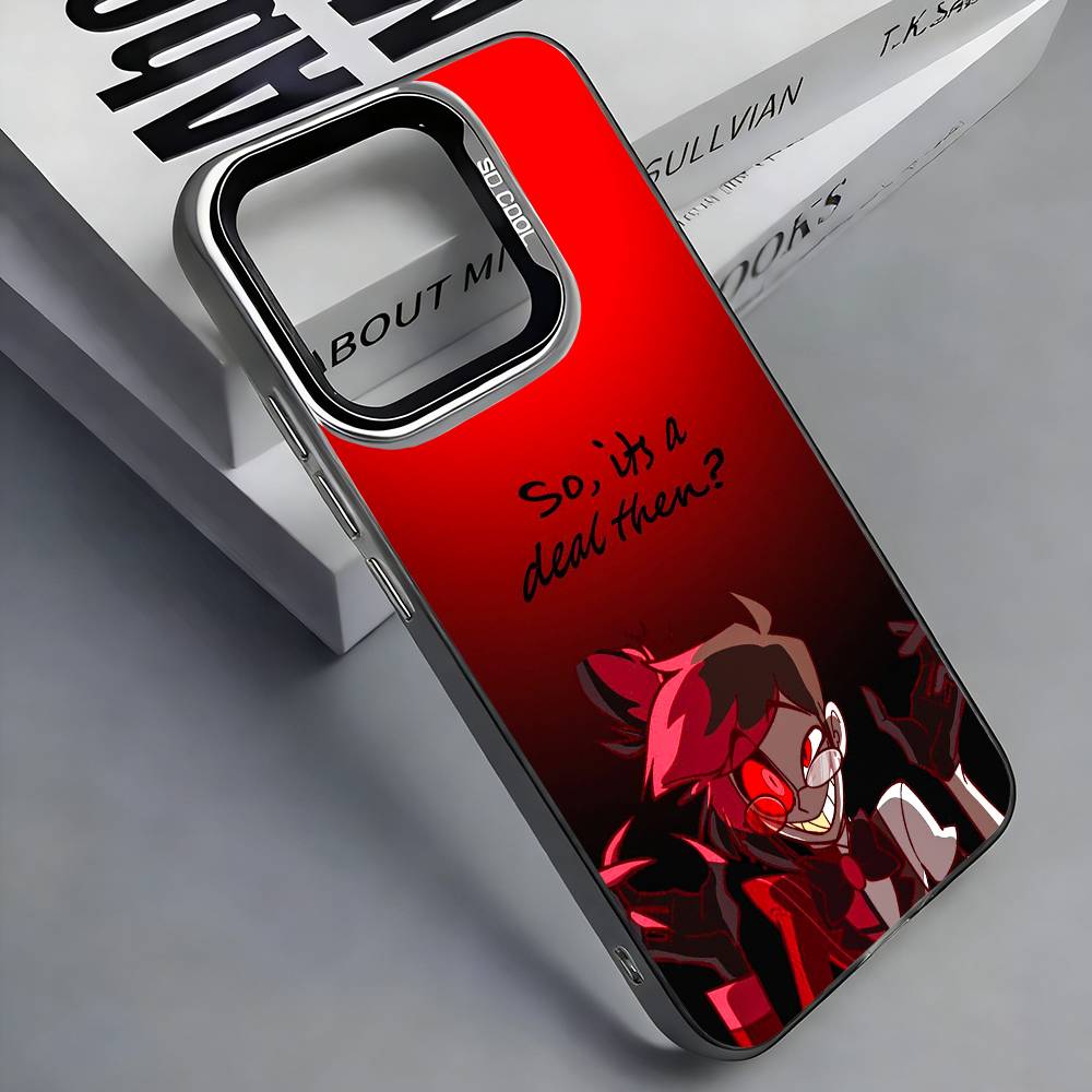 H-Hazbin H-Hotel Alastor Phone Case For iPhone 17, 16,15,14,13,12,11 Plus,Pro Max, Colorful Silver Funda Cover