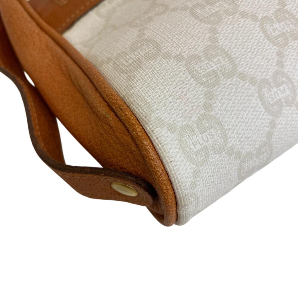 GUCCI Clutch bag pouch old Gucci GG plus PVC coated canvas business bag white PVC coated canvas Women Used