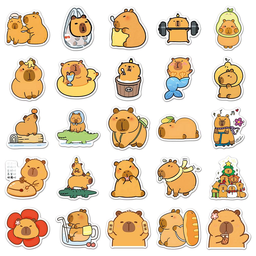 10/30/50/100pcs Funny Cute Animal Capybara Stickers Kawaii Graffiti Decal Toy DIY Notebook Phone Stationery Car Kid Sticker Gift