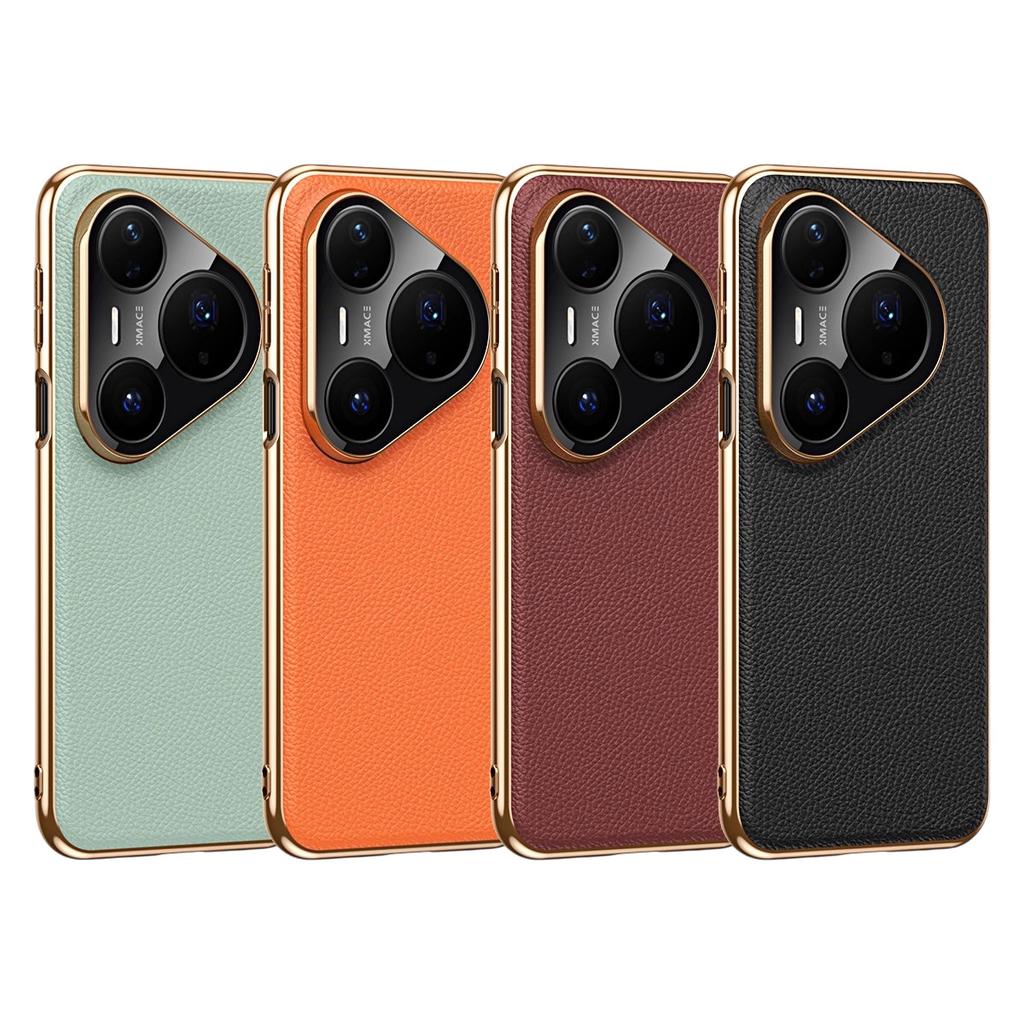 Applicable to Huawei pura80pro mobile phone case magnetic suction pura70ultra electroplating 70pro anti-drop por leather case