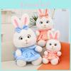 Plush Rabbit Toy With Dress And Bow Decoration For Girls Gift And Comfort