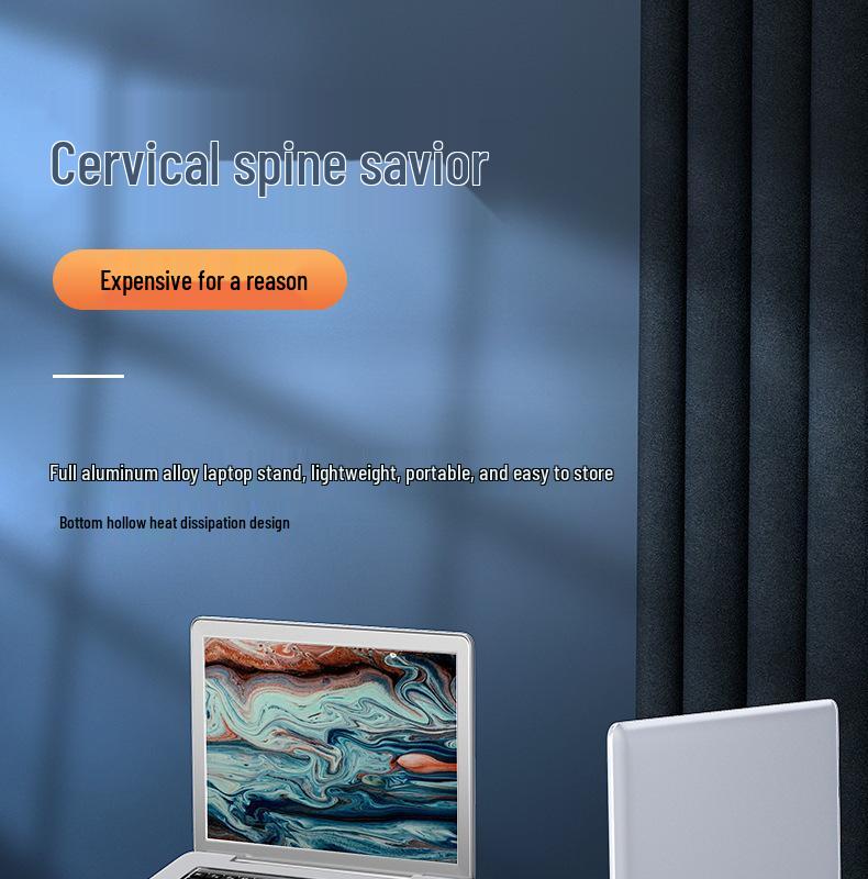 Aluminum Alloy Adjustable Laptop Stand with Dual-Layer Heat Dissipation