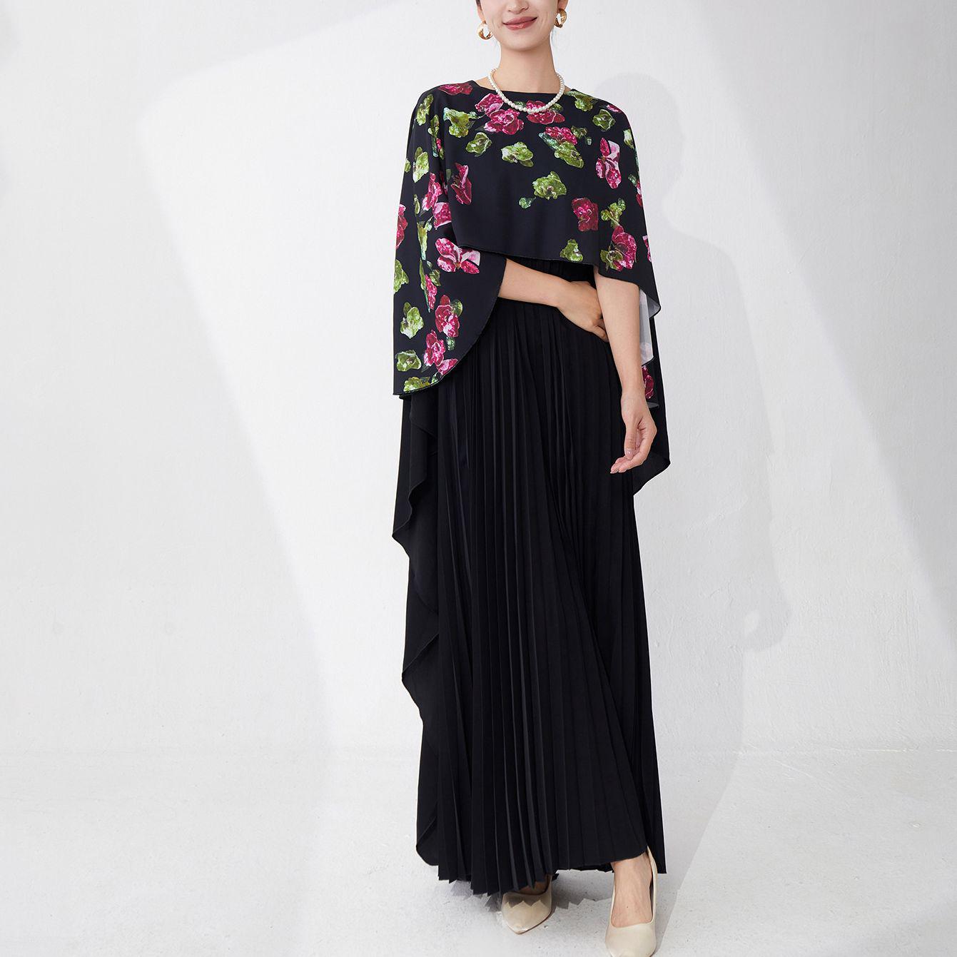 

Трендовое длинное плиссированное мусульманское платье-халат большого размера для женщин One Size чёрный