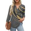 Women's Fashion Casual Floral Print Neck 3/4 Sleeve T-Shirt Top for Everyday Wear
