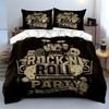 Rock N Roll Party Design Bedding Duvet Cover Set Duvet Cover Pillowcases  (1*Duvet Cover 2*Pillowcases, Without Duvet Insert)
