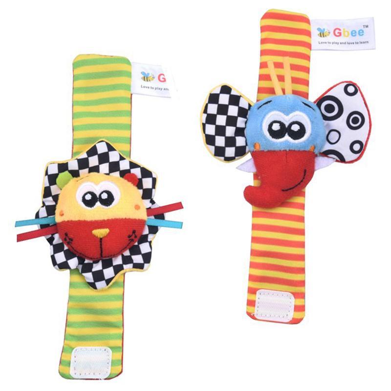 Baby Rattle Socks Toys For Newborn 0 12 Months Play Animal Socks Wrist Strap Rattle Infant Foot Socks Bug Babies Accessory