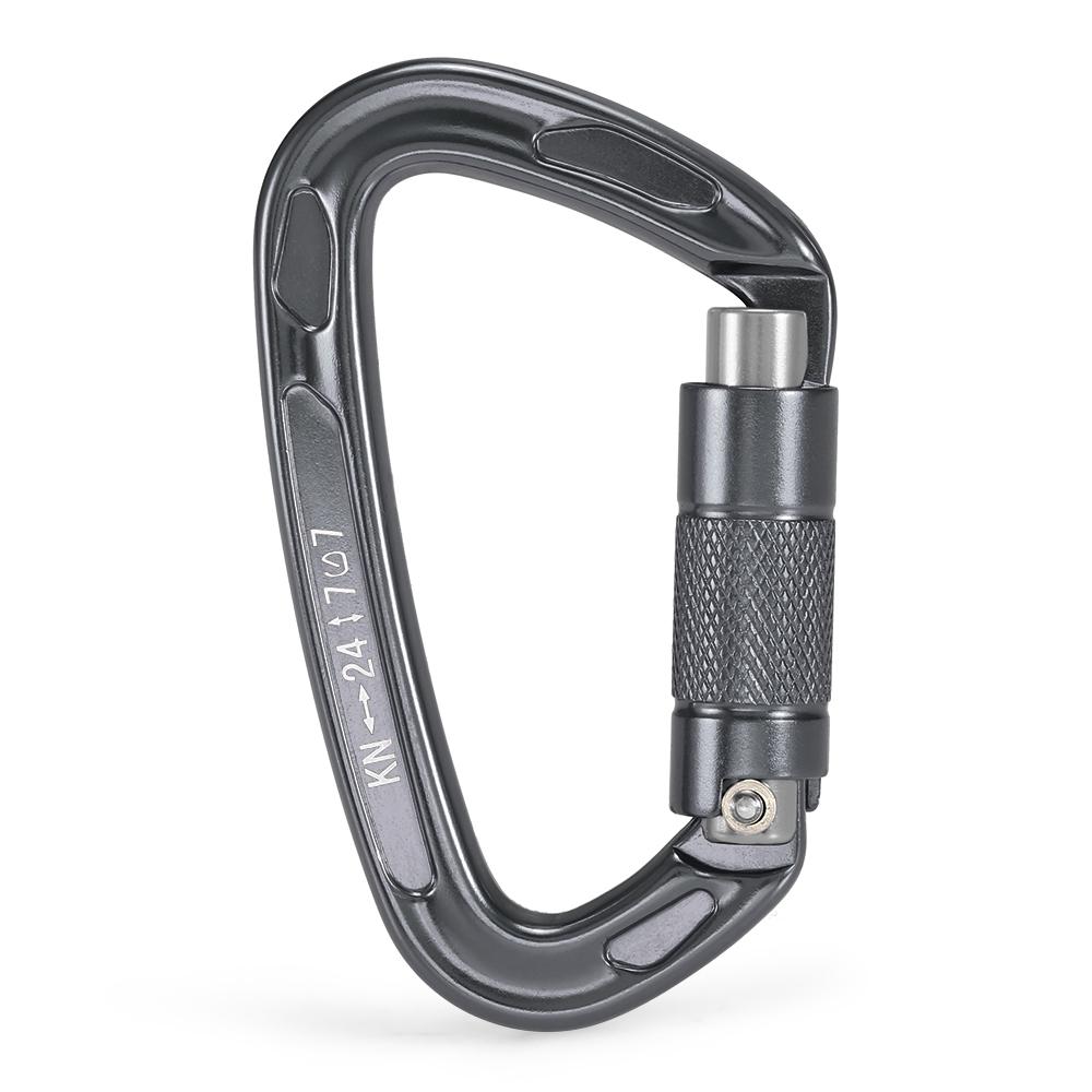 24KN Twist Locking Gate Karabiner Heavy Duty Auto Lock Karabiner Outdoor D-Ring Schnalle Klettern