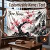 Floral Garden Theme Throw Blanket Custom Name Text Personalized Blanket Soft Cozy Blanket for Home Sofa Bed